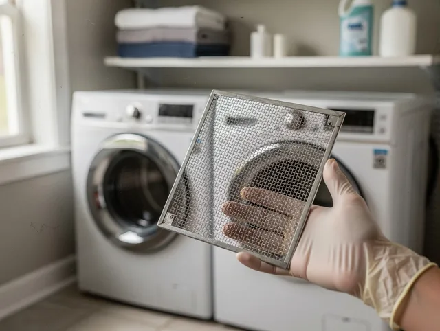 Marina del Rey Dryer Vent Cleaning specialist performing detailed lint trap cleaning service in Marina del Rey