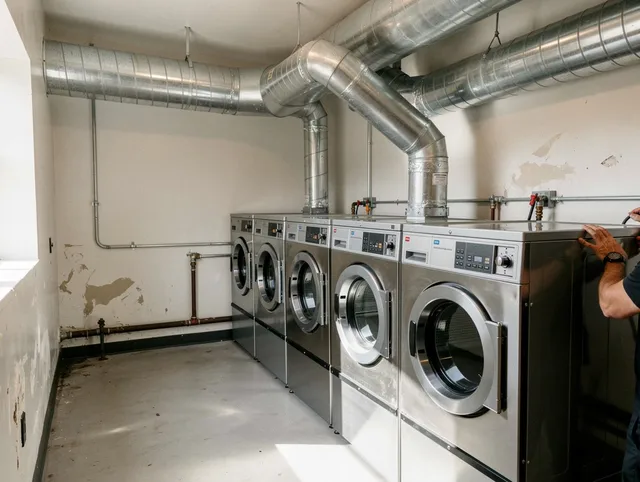 Marina del Rey Dryer Vent Cleaning team performing large-scale commercial dryer vent cleaning in Marina del Rey